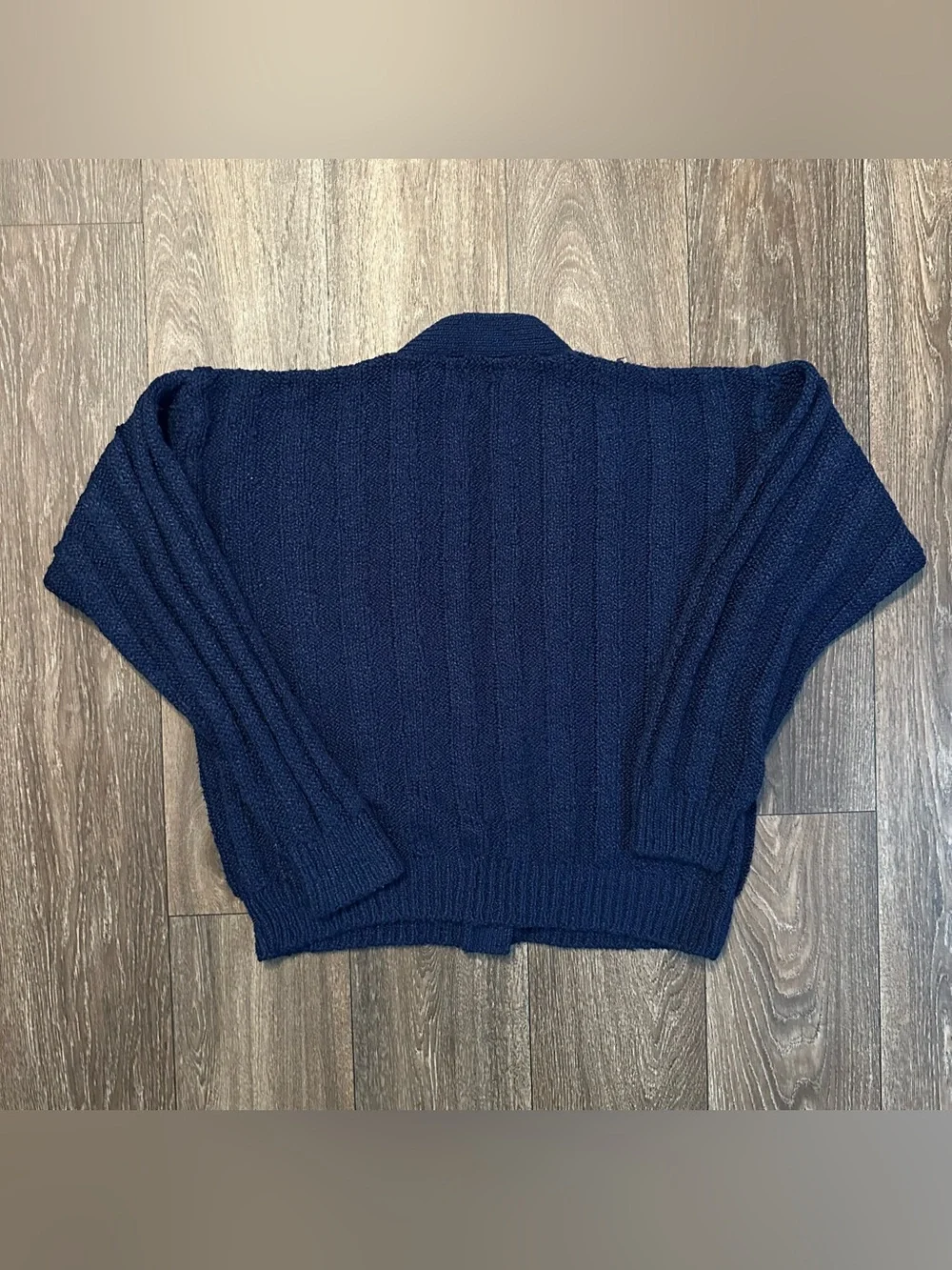 90’s navy blue grandpa core knit cardigan Sz M by Sycamore
